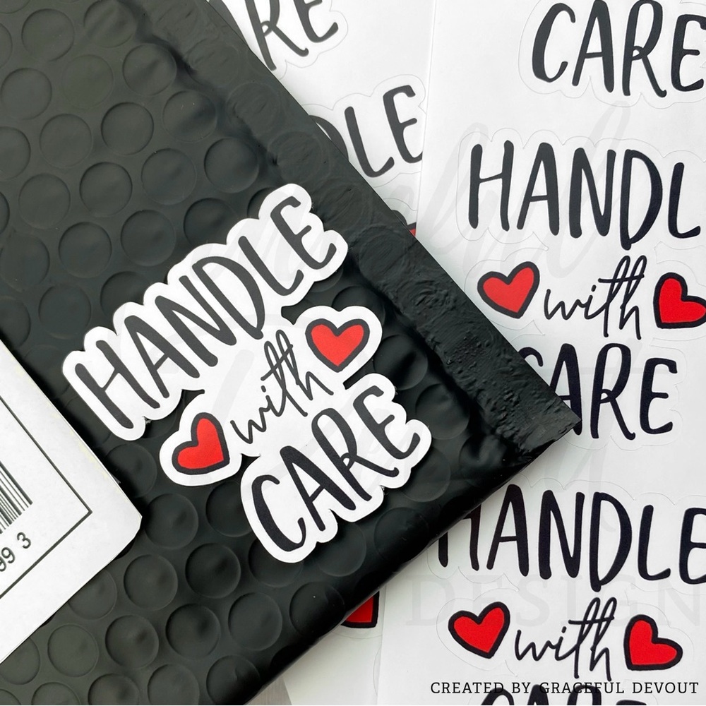 Handle with care - 2" (inches) (48ct.) Stickers - Picture 3 of 5